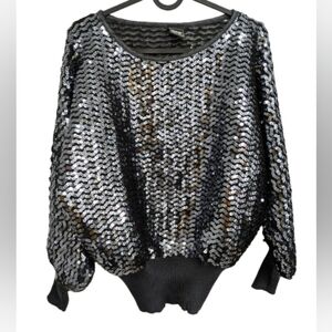 Mondi vintage women's black sequin top size 40